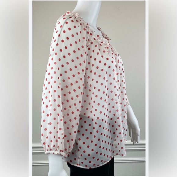 H&M size 4 polka dot peasant blouse - Picture 2 of 16